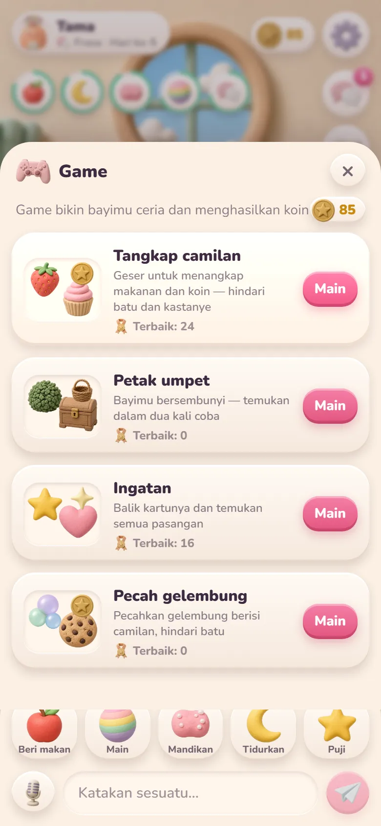 Mini game untuk dapat koin