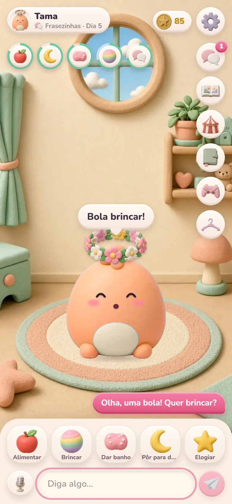 Seu bichinho fala com as palavras que você ensinou