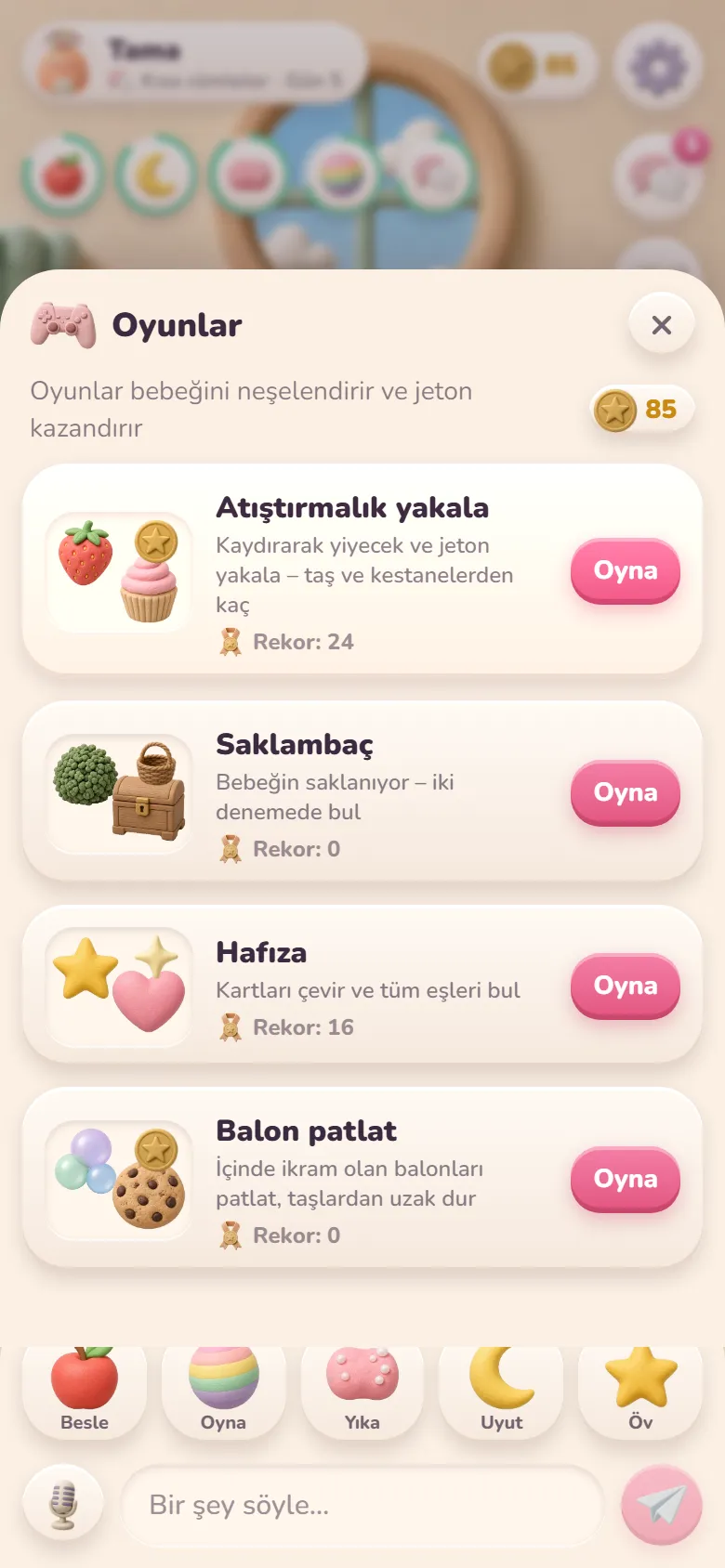 Jeton kazandıran mini oyunlar