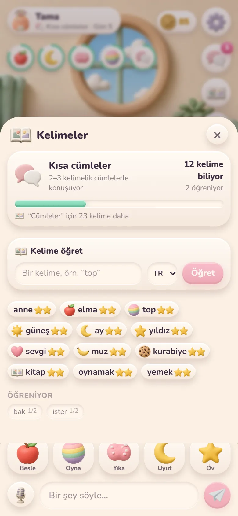 Evcil dostunun bildiği kelimeler